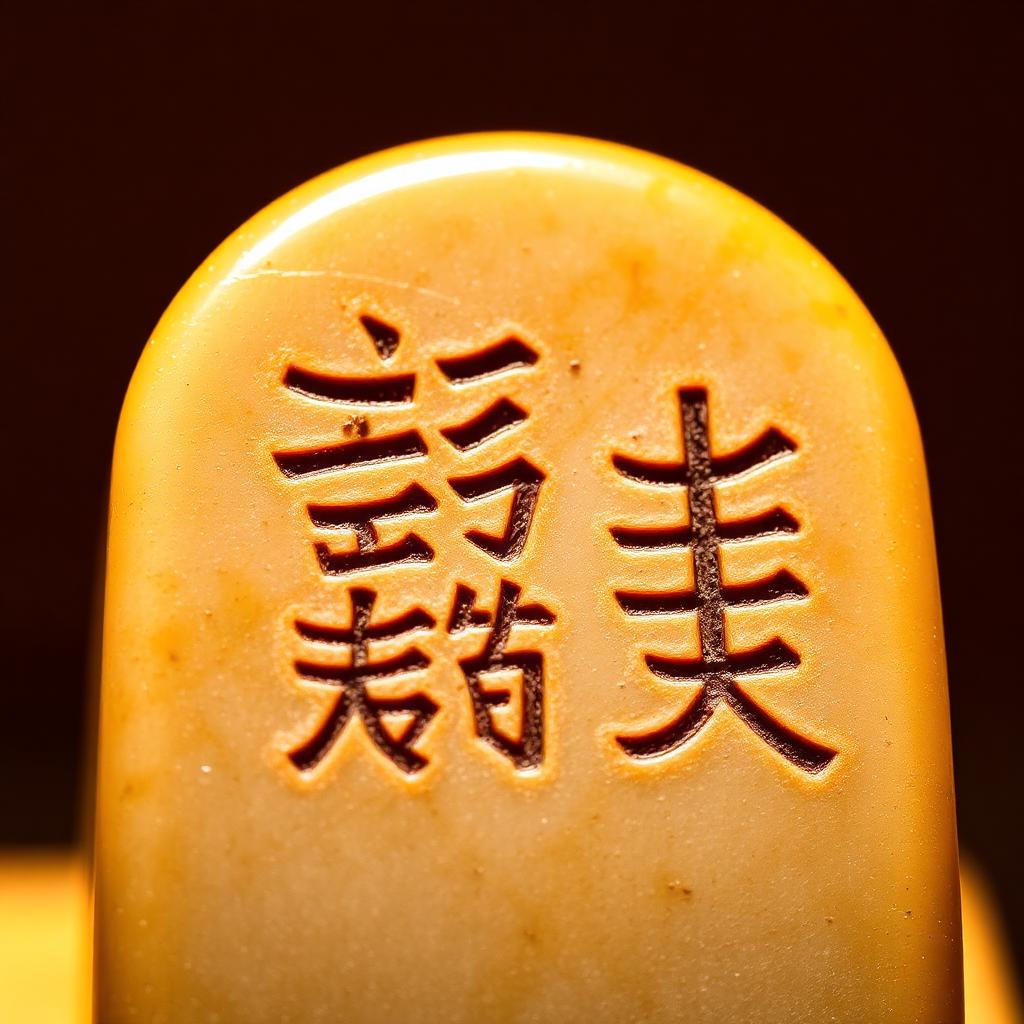 Chinese small seal script (xiaozhuan) carved into a polished stone seal